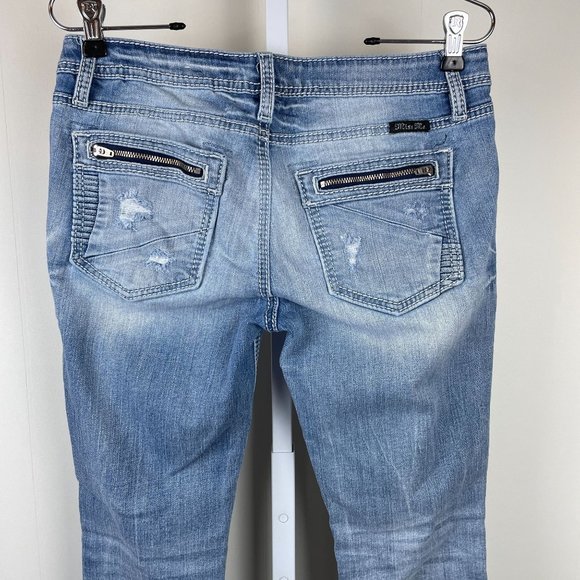Miss Me Jeans Signature Straight Distressed Denim Medium Wash Womens 28 - Picture 7 of 11